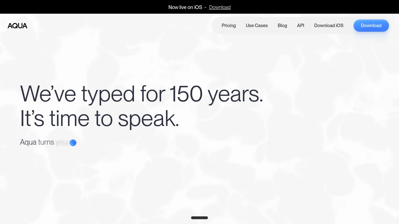 Screenshot of Aqua Voice website